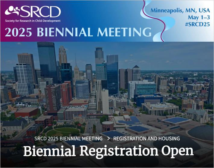 Homepage Slider Graphic Promoting SRCD 2025 Biennial Meeting