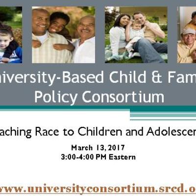 Title slide for the Teaching Race to Children and Adolescents webinar