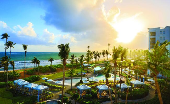 Aerial view of the Wyndham Grand Rio Mar Puerto Rico Golf & Beach Resort in Puerto Rico